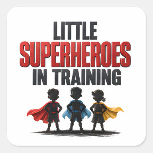Sticker Carré 🦸 Petits Super-héros en Formation Motivation Enfa