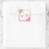 Sticker Carré Pétunias Élégants Fleuris Jaune et Rose Nous Faiso (Sac)