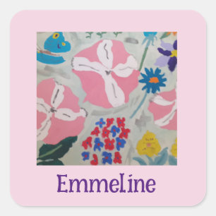 Sticker Carré Pétunias et fleurs d'été personnalisées