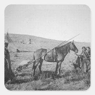 Sticker Carré Peuple de Cree de Natif américain du Canada