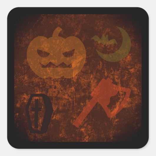 Sticker Carré Peurs d'Halloween sur Eerie Arrière - plan (Devant)