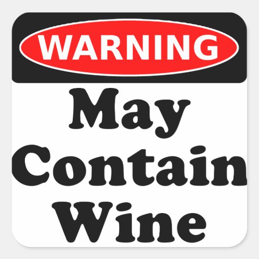 Sticker Carré Peut contenir du vin (Devant)