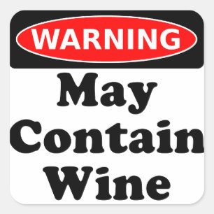 Sticker Carré Peut contenir le vin