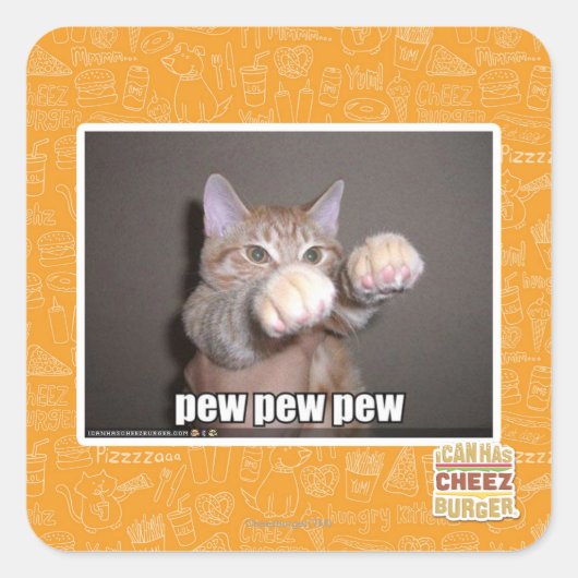 Sticker Carré Pew pew pew (Devant)