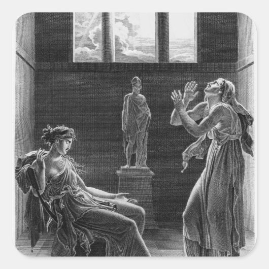 Sticker Carré Phaedra et Oenone, illustration de l'Acte I (Devant)