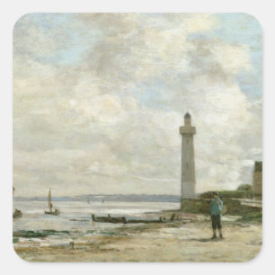 Sticker Carré Phare chez Honfleur, 1864-66 (huile sur le