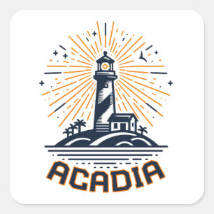 Sticker Carré Phare d'Aurore du Parc National d'Acadia