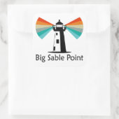 Sticker Carré Phare de Big Sable Point Arc-en-ciel (Sac)