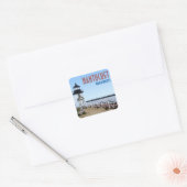 Sticker Carré Phare de Brant Point Nantucket Massachusetts (Enveloppe)
