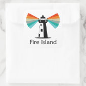 Sticker Carré Phare de Fire Island Arc-en-ciel (Sac)