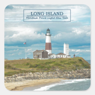 Sticker Carré Phare de point de Montauk