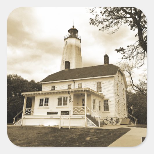 Sticker Carré Phare de Sandy Hook (Devant)