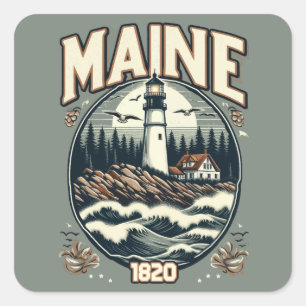 Sticker Carré Phare du Maine vintage
