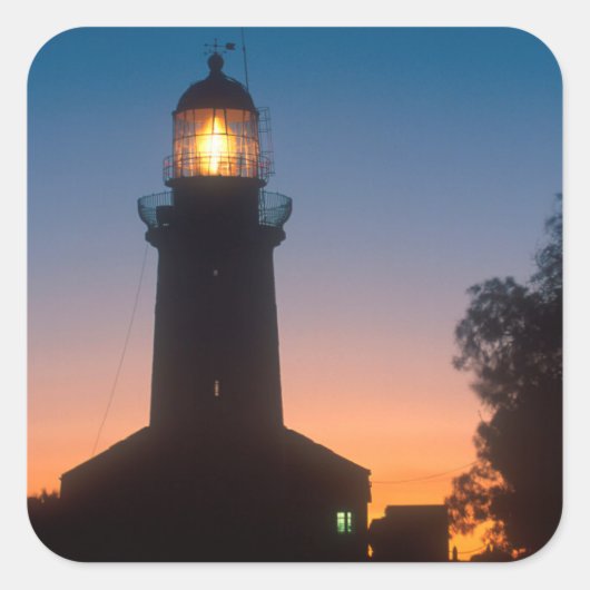 Sticker Carré Phare, Robben Island, Le Cap 2 (Devant)