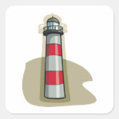 Sticker Carré Phare Rouge Et Blanc (Devant)