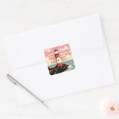 Sticker Carré Phare Vintage (Enveloppe)
