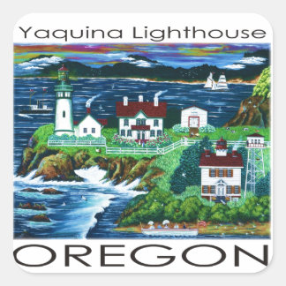 Sticker Carré Phare Yaquina ~ Oregon