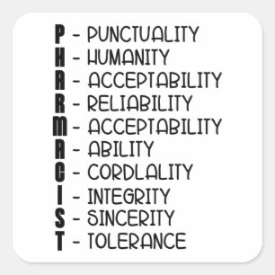 Sticker Carré Pharmacy Quote Medicine Technician Pharmacist Tech