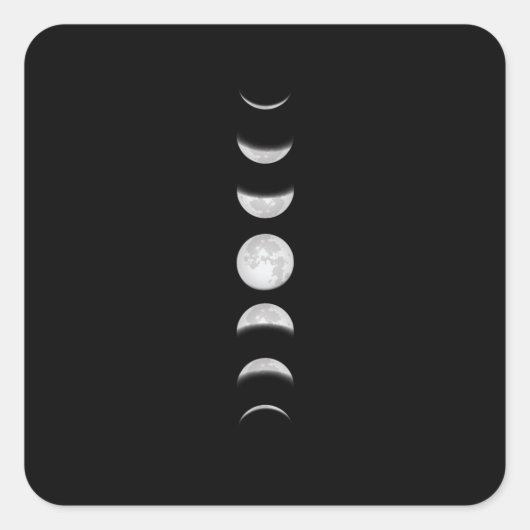 Sticker Carré Phases de lune (Devant)