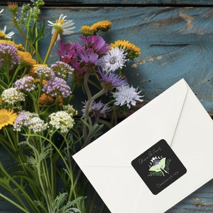 Sticker Carré Phases Luna Moth Moon