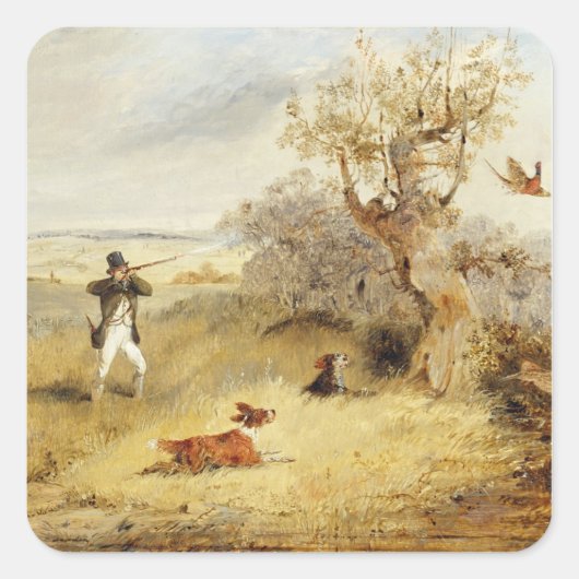 Sticker Carré Pheasant shooting (oil on canvas) 2 (Devant)