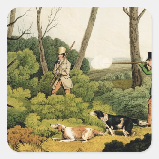 Sticker Carré 'Pheasant Shooting', pub. par Thomas McLean, 1820 (Devant)