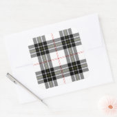Sticker Carré Pherson tartan noir blanc plaid (Enveloppe)