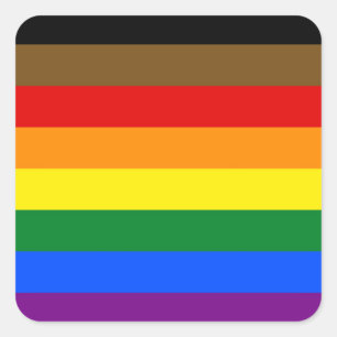 Sticker Carré Philadelphia Pride Drapeau LGBT arc-en-ciel symbol