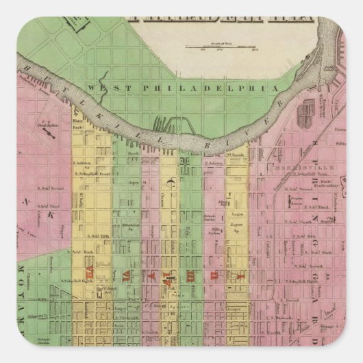 Sticker Carré Philadelphie 3 (Devant)