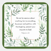 Sticker Carré Philippiens 4:6, Verse biblique, (Devant)