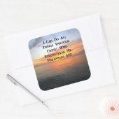 STICKER CARRÉ PHILIPPIENS DU LEVER SERENE 4:13 SCRIPTURE PHOTO (Enveloppe)