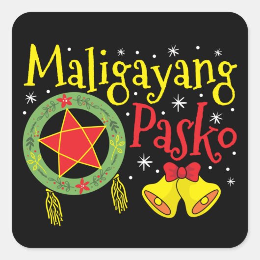 Sticker Carré Philippines Noël philippin Maligayang Pasko (Devant)