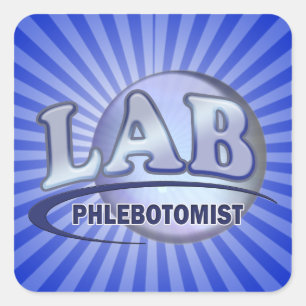 Sticker Carré PHLEBOTOMISTE Fun Blue LOGO