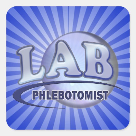 Sticker Carré PHLEBOTOMISTE Fun Blue LOGO (Devant)