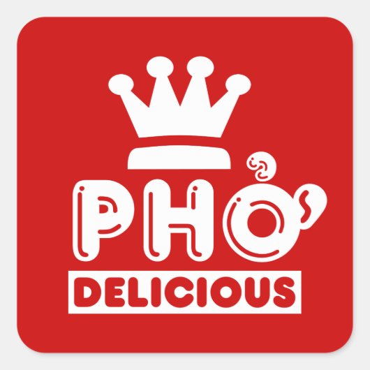Sticker Carré Pho King Delicious (Devant)