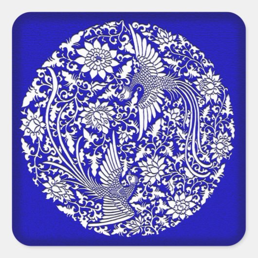 Sticker Carré Phoenix chinois (Devant)