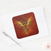 Sticker Carré Phoenix Rising - ciel rouge (Enveloppe)
