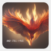 Sticker Carré Phoenix Rising Support Inspirer Force (Devant)