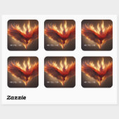 Sticker Carré Phoenix Rising Support Inspirer Force (Feuille)