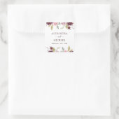 Sticker Carré Phoque Mariage floral Bourgogne (Sac)
