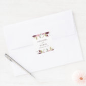 Sticker Carré Phoque Mariage floral Bourgogne (Enveloppe)