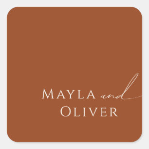 Sticker Carré Phoques de l'enveloppe Mariage Whimsical Desert Te