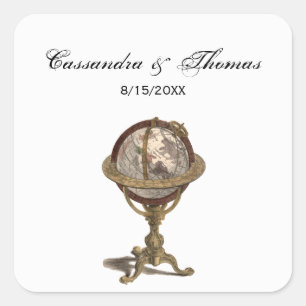 Sticker Carré Phoques d'enveloppe blanc du Globe antique