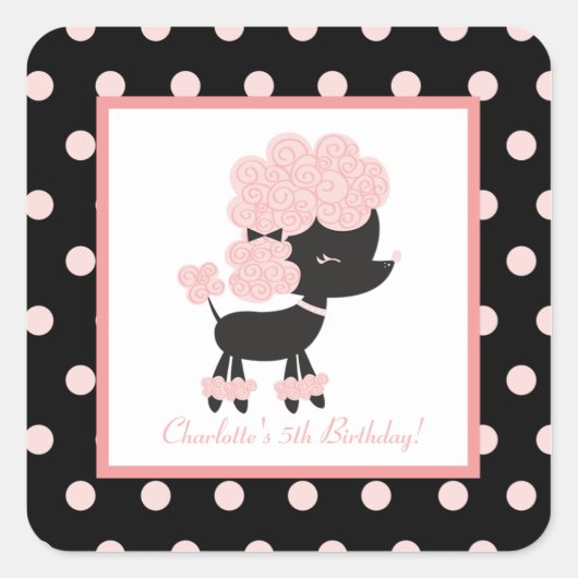 Sticker Carré Phoques d'Enveloppe Carré Paris Poodle (20) (Devant)