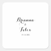 Sticker Carré Phoques d'enveloppe Mariage de calligraphie modern (Devant)