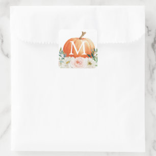 Sticker Carré Phoques d'enveloppes Citrouilles Monogram Fall