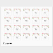Sticker Carré Phoques d'enveloppes Mariage Spring Peony (Feuille)