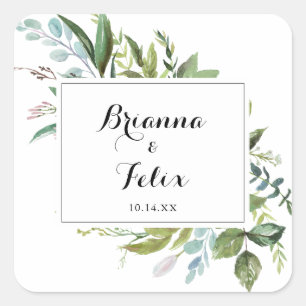 Sticker Carré Phoques d'enveloppes Mariages géométriques