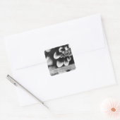 Sticker Carré Phoques Mariage noir et blanc dahlia (Enveloppe)