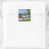 Sticker Carré Photo Collage de Jamaïque (Sac)